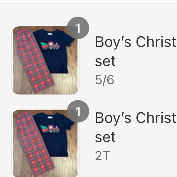 Brother set Christmas plaid w/ trains🎄🚂 - Picture 2 of 4